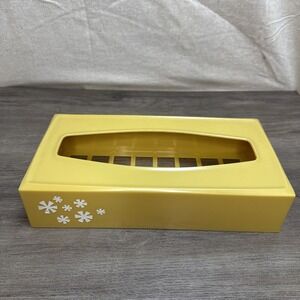 Vintage 60's Rubbermaid Harvest Gold Tissue Box Cover MCM‎ EUC 2pc Movie Prop